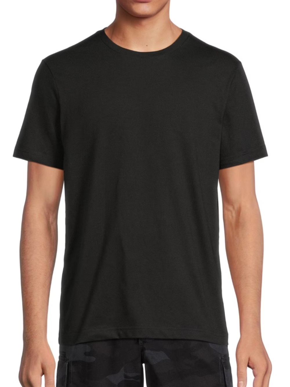 George menās classic black cotton blend crewneck short sleeve tee size XL